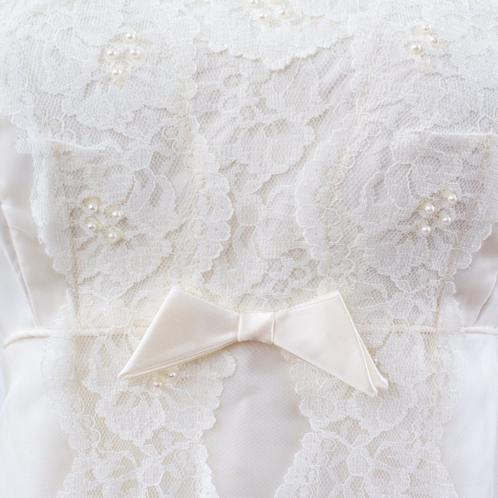 Wedding Dress Vintage 70s 6 Boho Long Sleeve Full Princess Bridal Gown Ivory - Picture 2 of 14